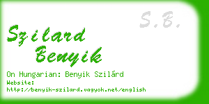 szilard benyik business card