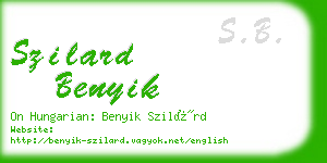 szilard benyik business card